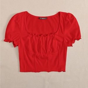 SHEIN Red Bustier Top